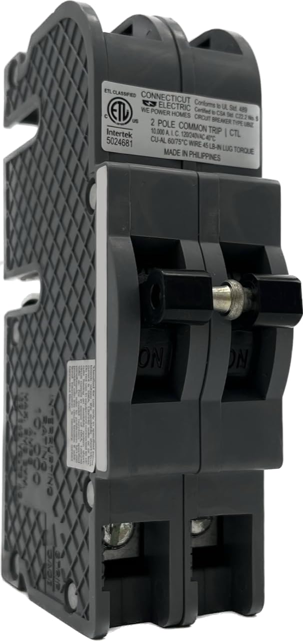 Connecticut Electric UBIZ250-1 - 50 Amp 1-1/2 in 2-Pole Zinsco QC50 Compatible Circuit Breaker, ETL Listed, Safe & Reliable Replacement