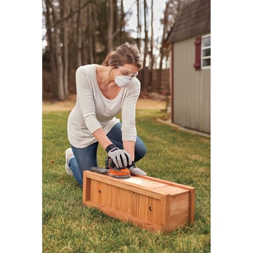 BLACK+DECKER 20V MAX Orbital Sander, Cordless, 12,000 OPM, 2 Sandpaper Sheets, Battery and Charger Included (BDCRO20C)