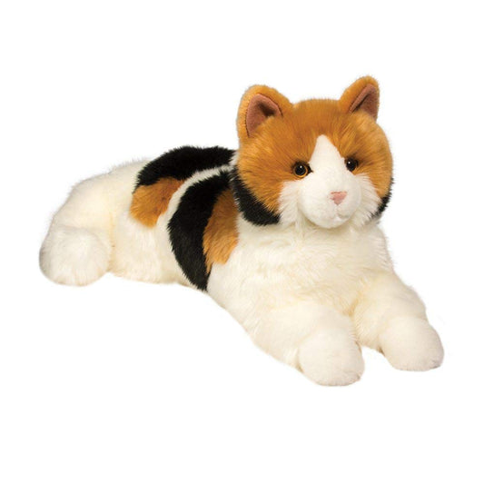 Douglas Puzzle Calico Cat Plush Stuffed Animal – Realistic Soft Calico Cat Plush Toy for Kids, Cat Lovers & Cat Owners, 19" Long (48 cm)