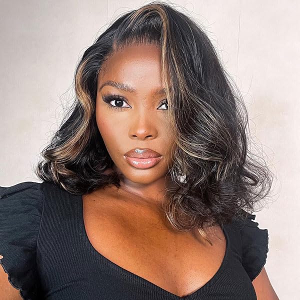 Jolanly 13x4 Lace Front Bob Wig Human Hair 10 Inch Body Wave Wavy Human Hair Wigs For Black Women 13x4 Transparent Lace Front Wigs Human Hair Short Bob Wig