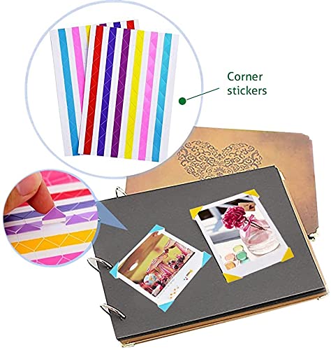 Fujifilm Instax Mini Instant Camera Film: 40 Shoots Total, (10 Sheets x 4) Includes 5 "Tudak Plastic Desk Frames, 60 Sticker Frames & 2 Packs Corner Stickers – Perfect for Scrapbooking & Display