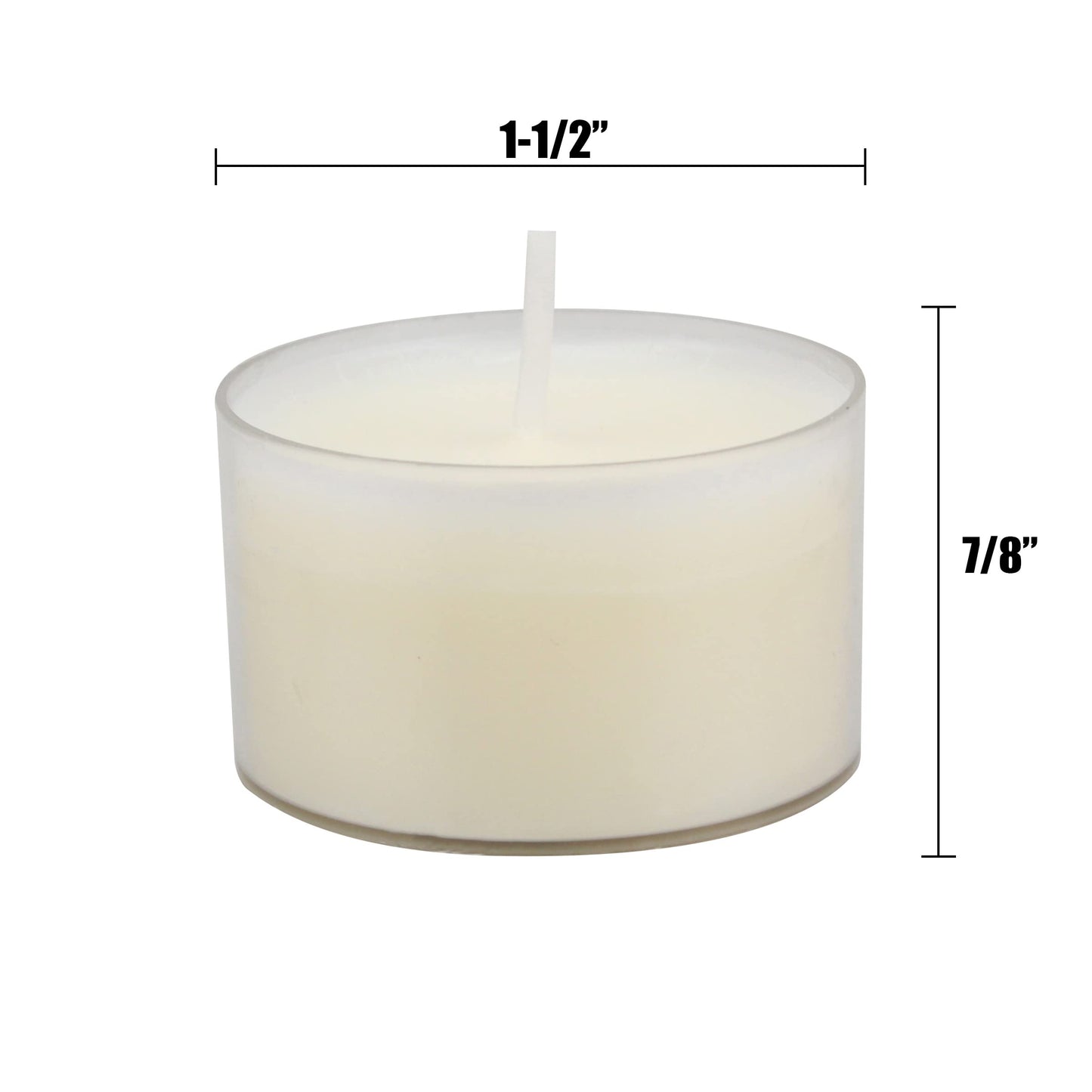 Stonebriar Bulk 192 Pack Unscented Smokeless Long Burning Clear Cup Tea Light Candles with 8 Hour Extended Burn Time