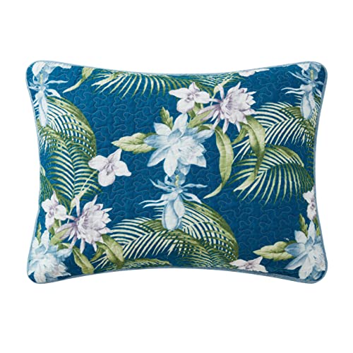 Tommy Bahama - Queen Quilt Set, Reversible Cotton Bedding with Matching Shams, Breathable Bedding Set for All Seasons (Southern Breeze Dark Blue, Queen)