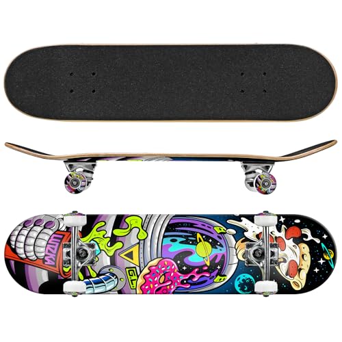 Learn with Lutzka Astronaut Skateboard Deluxe Series by Roller Derby for Kids, Teens, Beginners, Adults
