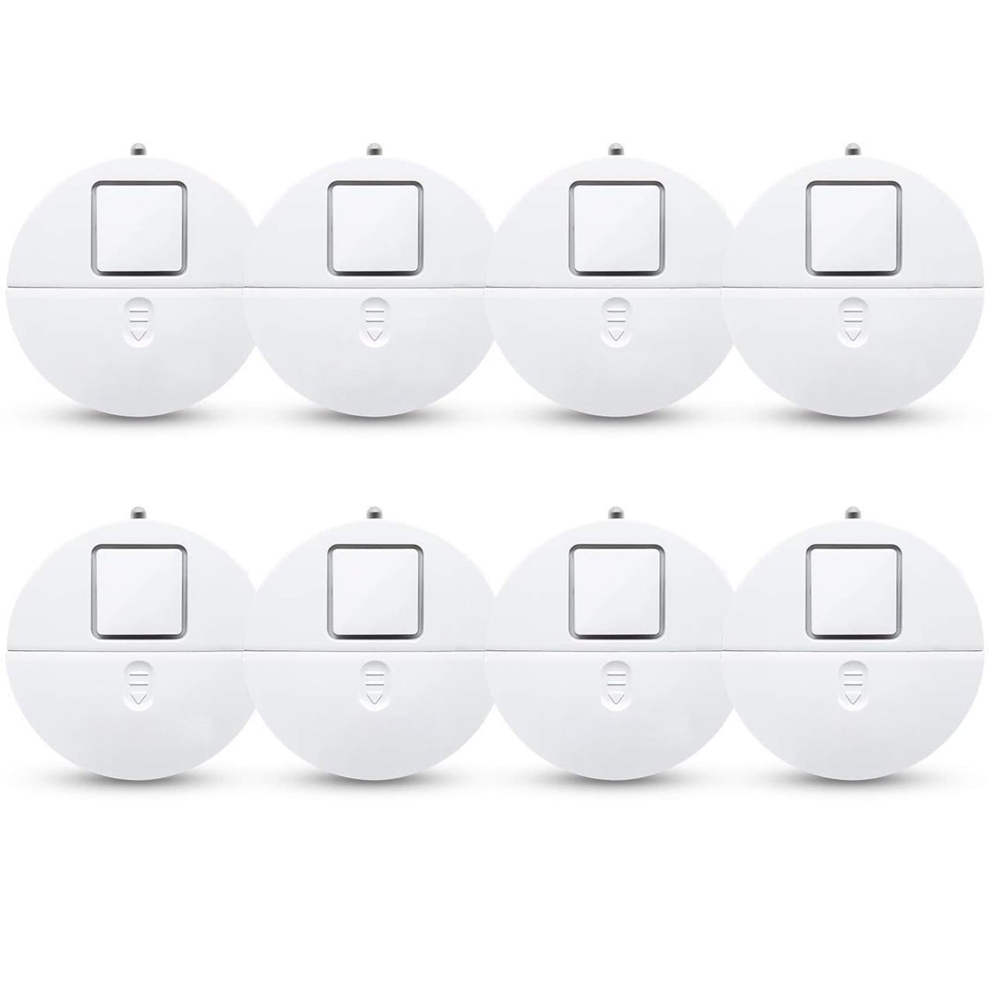 EVA LOGIK Modern Ultra-Thin Window Alarm with Loud 120dB Sound and Vibration Sensors Compatible with Virtually Any Window, Glass Break Alarm Perfect for Home, Office, Dorm Room- 8 Pack