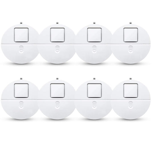 EVA LOGIK Modern Ultra-Thin Window Alarm with Loud 120dB Sound and Vibration Sensors Compatible with Virtually Any Window, Glass Break Alarm Perfect for Home, Office, Dorm Room- 8 Pack