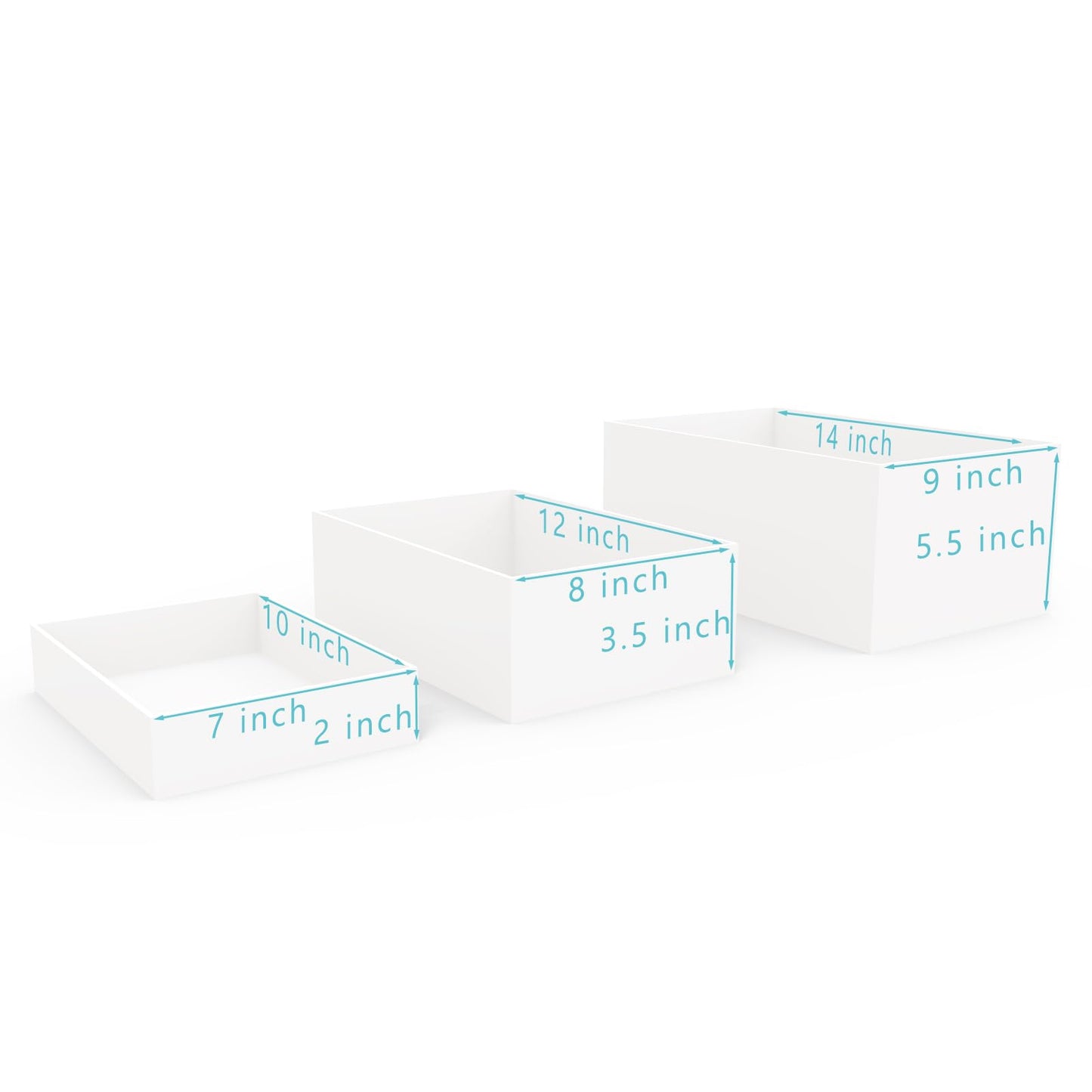 Laumffon Buffet Risers, Food Risers for Buffet Table, Display Stand Shelf for Catering Dessert Collectibles Jewelry Figures Show, White Acrylic Cube Display Nesting Risers with Hollow Bottoms, Cuboid,