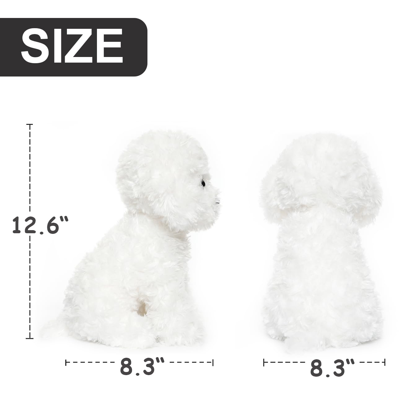 WEIGEDU White Toy Poodle Stuffed Animal - Bichon Frise/Maltese/White Labradoodle Plush Toy for Kids and Babies, 32cm