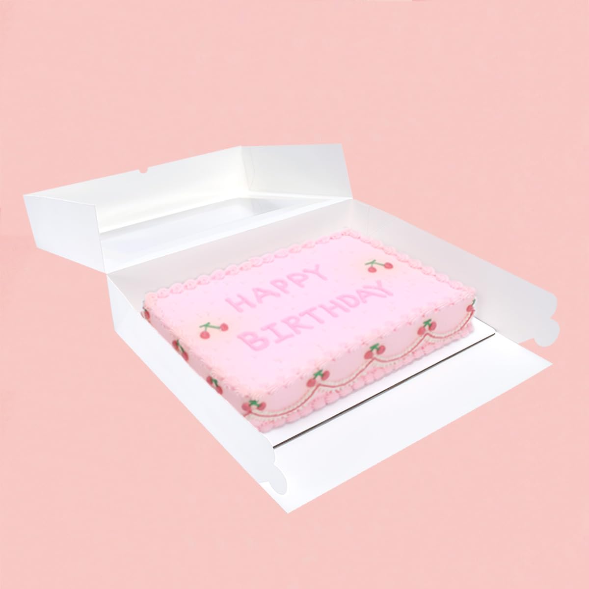 Huoshange 6 Pack 19x14x4 Inch Auto-Popup Large Rectangle Cake Boxes with Thick Cake Boards, Half Sheet Bakery Boxes for Pastry Baking,Cupcake,Muffins & Pie