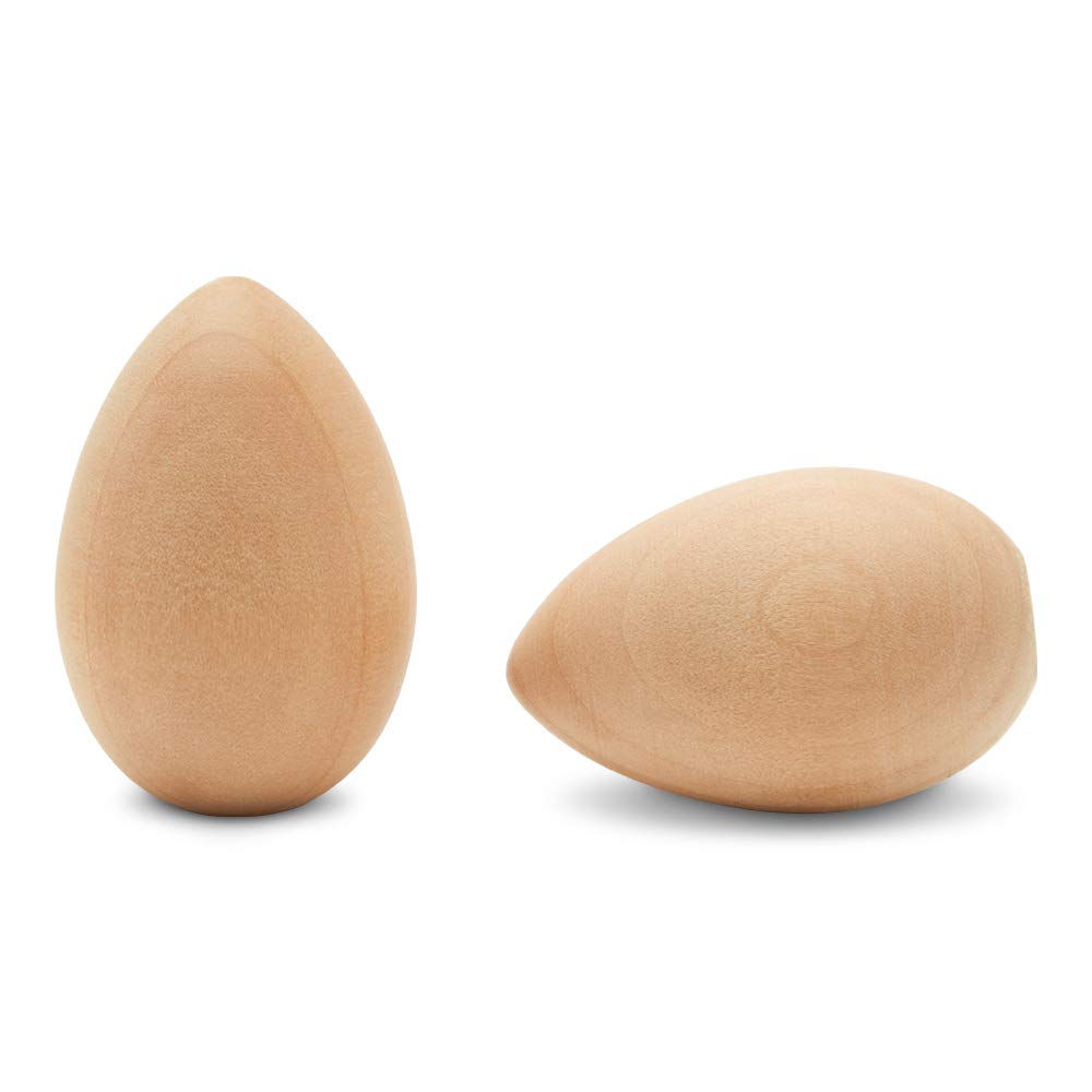 50 Smooth Standable Wooden Easter Eggs to Paint, Quality Small Wooden Eggs for Crafts, Wooden Easter Eggs Paint 2 in, by Woodpeckers