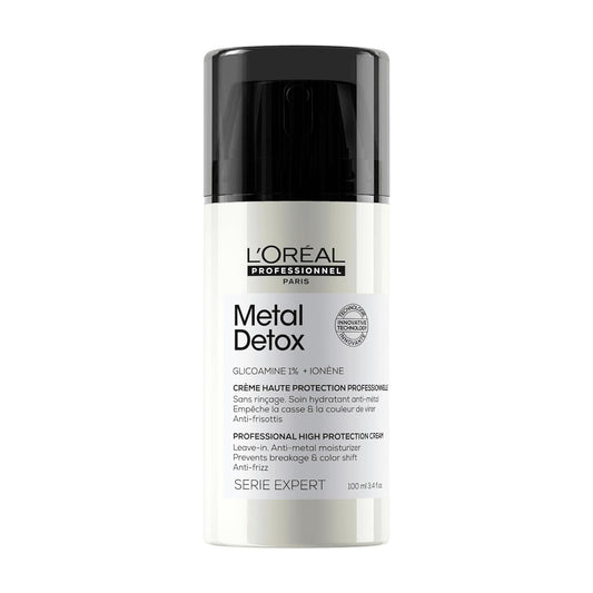 L'Oreal Professionnel Metal Detox Smoothing Cream - Lightweight Styling Leave-In Treatment For All Hair Types, Hydrates and Protects Against Frizz, UV & Metals