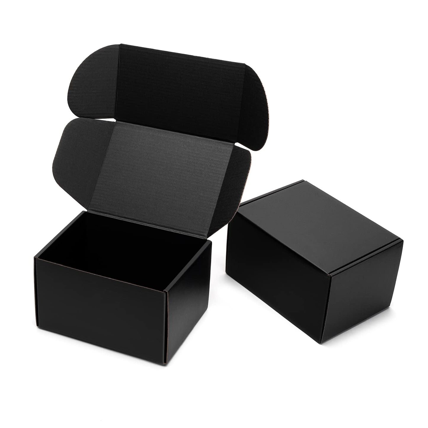 Timirog 7x5x4 Inches Black Shipping Boxes 25 Pack - Corrugated Cardboard Mailing Box for Small Business, Tab Locking Literature Mailer for Packing Jewelry Ornament Gift Craft Packaging Supplier