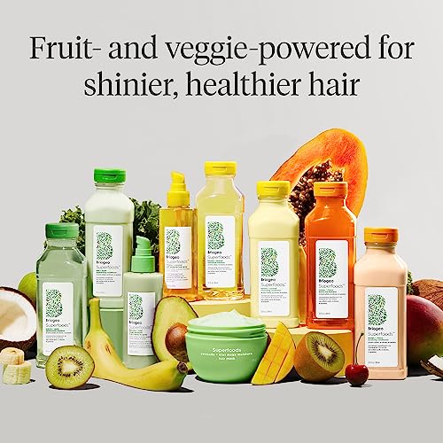 Briogeo Superfoods Avocado + Kiwi Mega Moisture Mask, Protein-Free, Deep Hydration, Enhance Shine, Moisturizing Mask for Dry Hair, Lock In Moisture, Vegan, Cruelty-Free, 8 fl oz