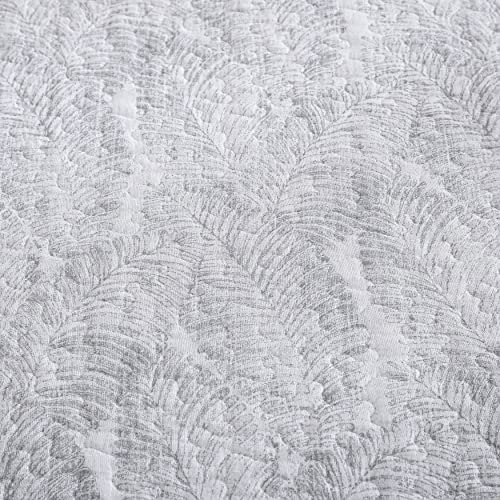 Tommy Bahama - Queen Quilt Set, Reversible Cotton Bedroom Decor with Matching Shams, Coastal Bedding with Textured Reverse(Distressed Water Leaves Grey, Queen)