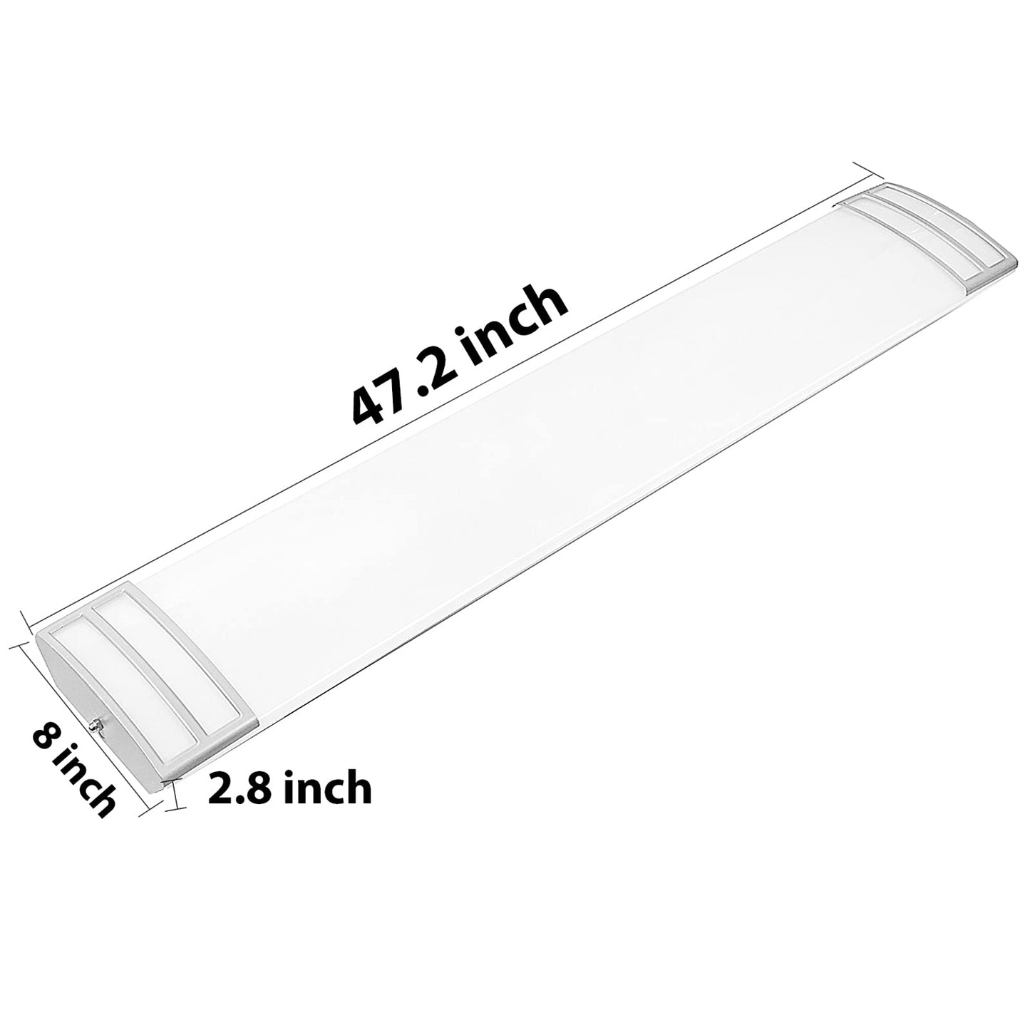 FAITHSAIL Dimmable 4FT LED Flush Mount Kitchen Light Fixtures, 50W 5600lm, 1-10V Dimmable, 4000K, 4 Foot LED Kitchen Lighting Fixtures Ceiling for Craft Room, Laundry, Fluorescent Replacement