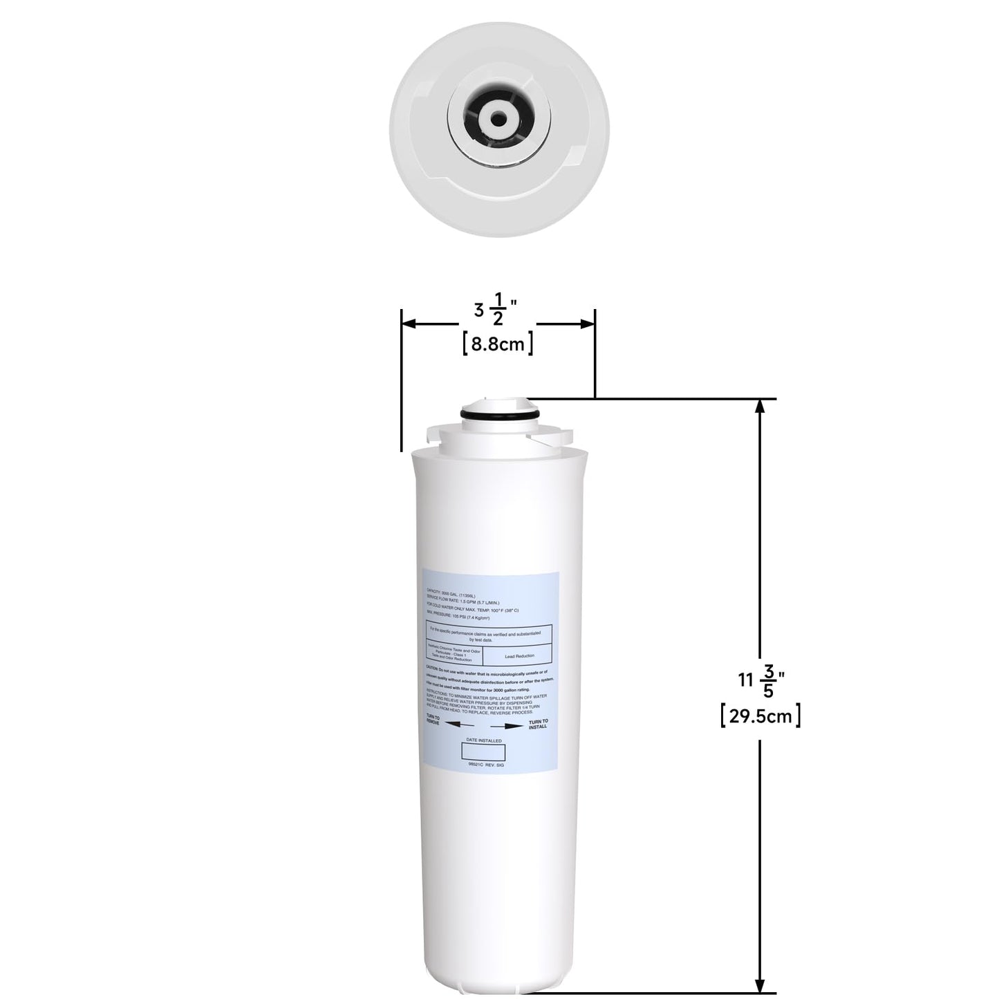 51300C Replacement Filter Compatible with Elkay ezH2O EWF3000 (No Chip - 3 Pack)