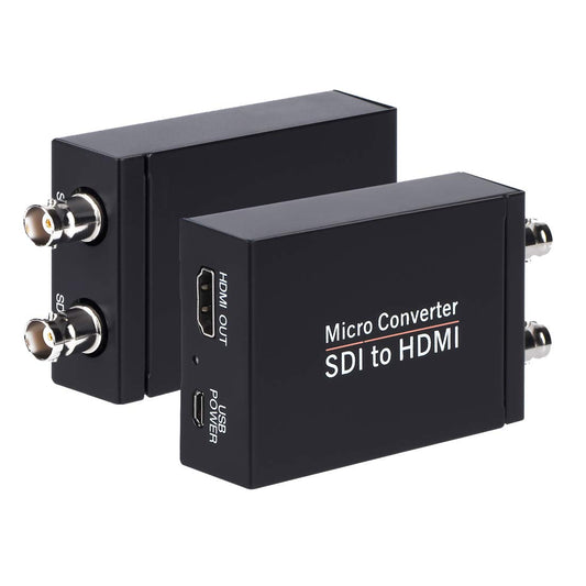 Anber-Tech SDI to HDMI Converter, SDI to HDMI Audio De-embedder Support 3G-SDI, HD-SDI, SD-SDI Auto Format Detection and Stereo Audio De-embedder, SDI Loopout (Black)
