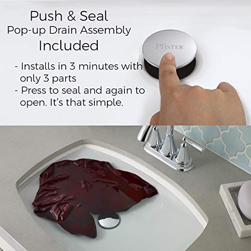 Pfister Pasadena Bathroom Sink Faucet, 8-Inch Widespread, 2-Handle, 3-Hole, Polished Chrome Finish, LF049PDCC