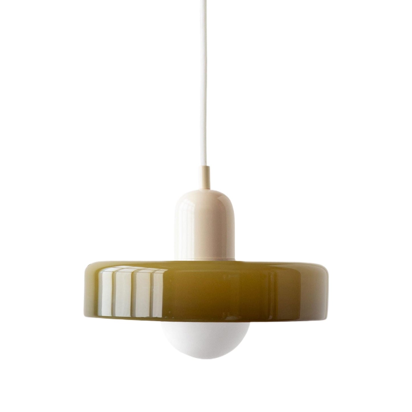 ACLBLK Mid Century Modern Pendant Light Orange Green Glass Hanging Light Nordic Large Single Lamp Vintage Farmhouse Dining Room Chandelier Over Table Kitchen Island Bedroom Hallway Restaurant