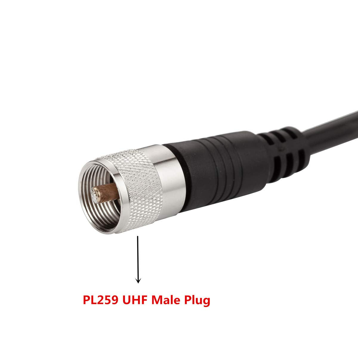 RFAdapter RG8x Coaxial Cable, CB Coax Cable, 50ft UHF PL259 Male to Male Low Loss CB Antenna Cables, 50 Ohm for HAM Radio, Antenna Analyzer