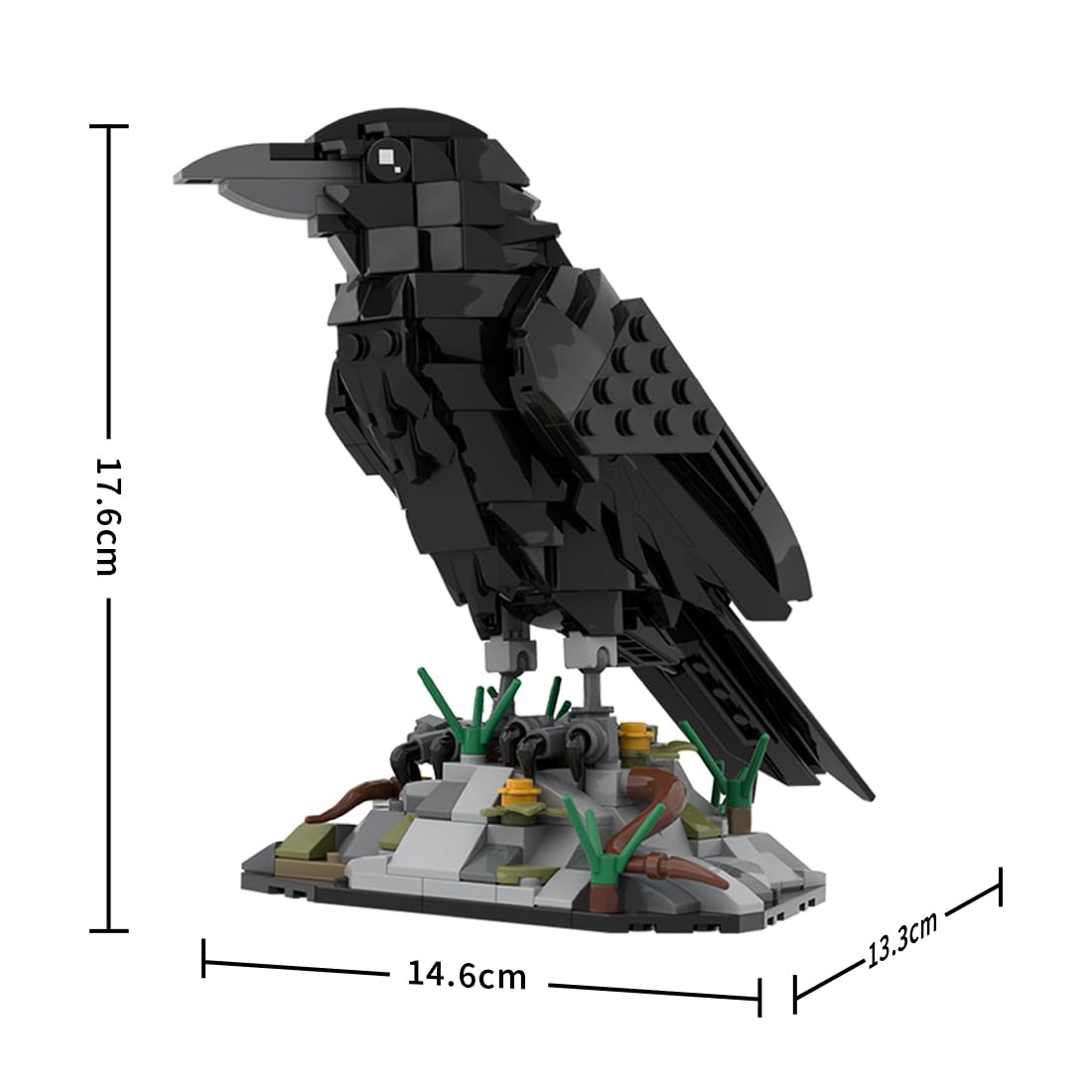 Aetheria Raven Bird Animal Building Set 357 Pieces Animals Bird Bricks Home Office Decor Art Ornament, Creative Construction Collectors & Enthusiasts for Adults - 1468 Pieces Designed by SKABRAM