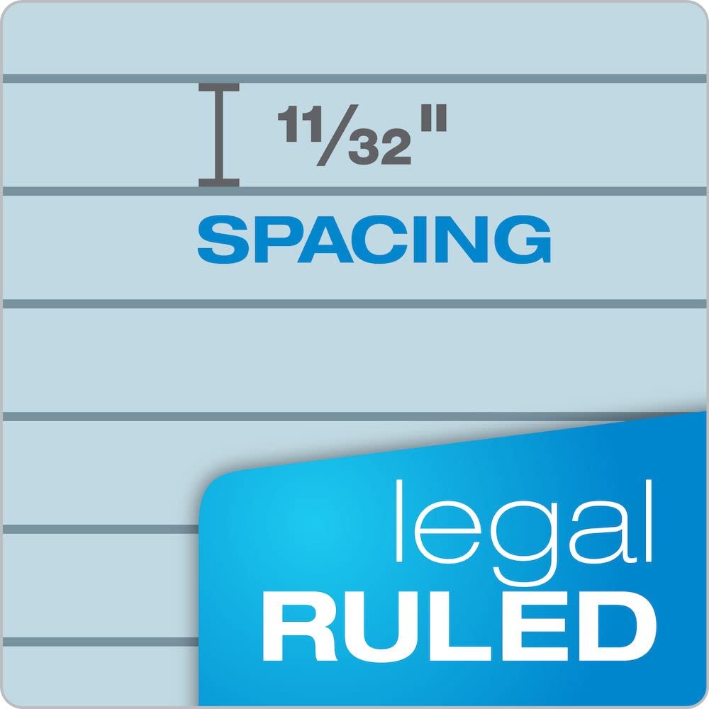 Tops Prism Writing Pads, 8-1/2" x 11-3/4", Legal Rule, Blue, Perforated, 50 Sheets, 12 Pack (63120)