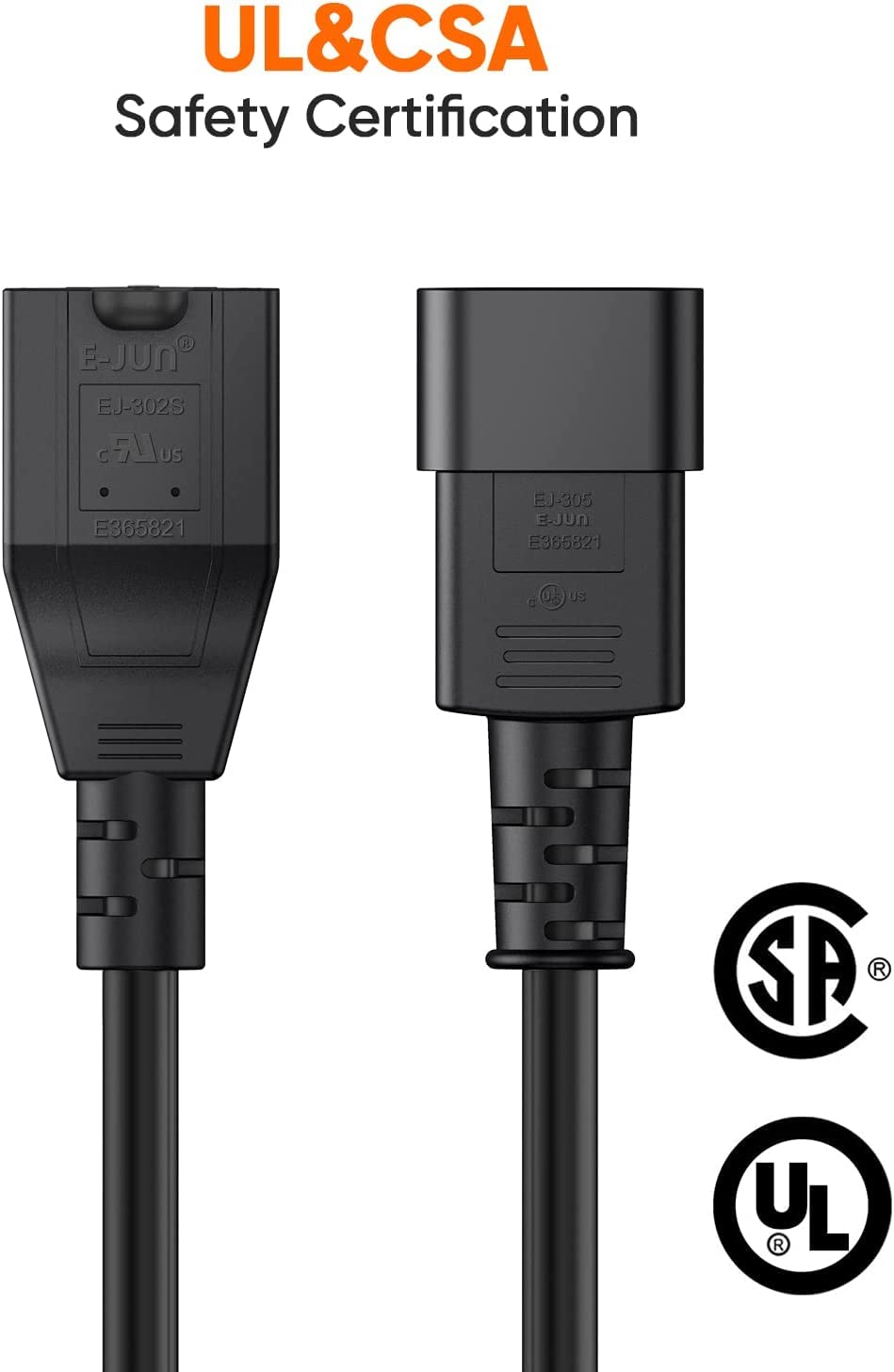 CableCreation [10-Pack] 1 Foot 18AWG Standard Computer Power Adapter Cord NEMA 5-15R Receptacle to IEC320 C14, 0.3M/Black