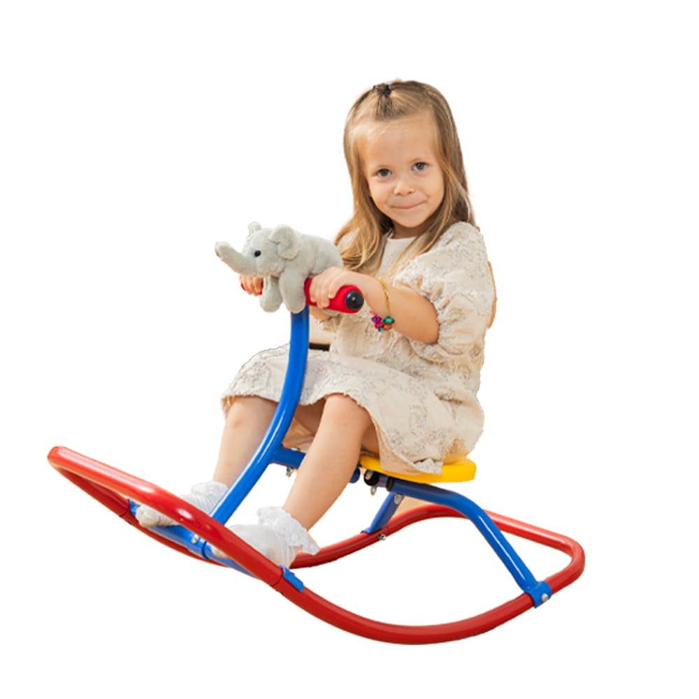 PLATPORTS Kids Rocking Horse Rocking Chair Seesaw: Safe Home Playground Backyard Equipment, Rocker Single Teeter Totter for Youth Junior Kids