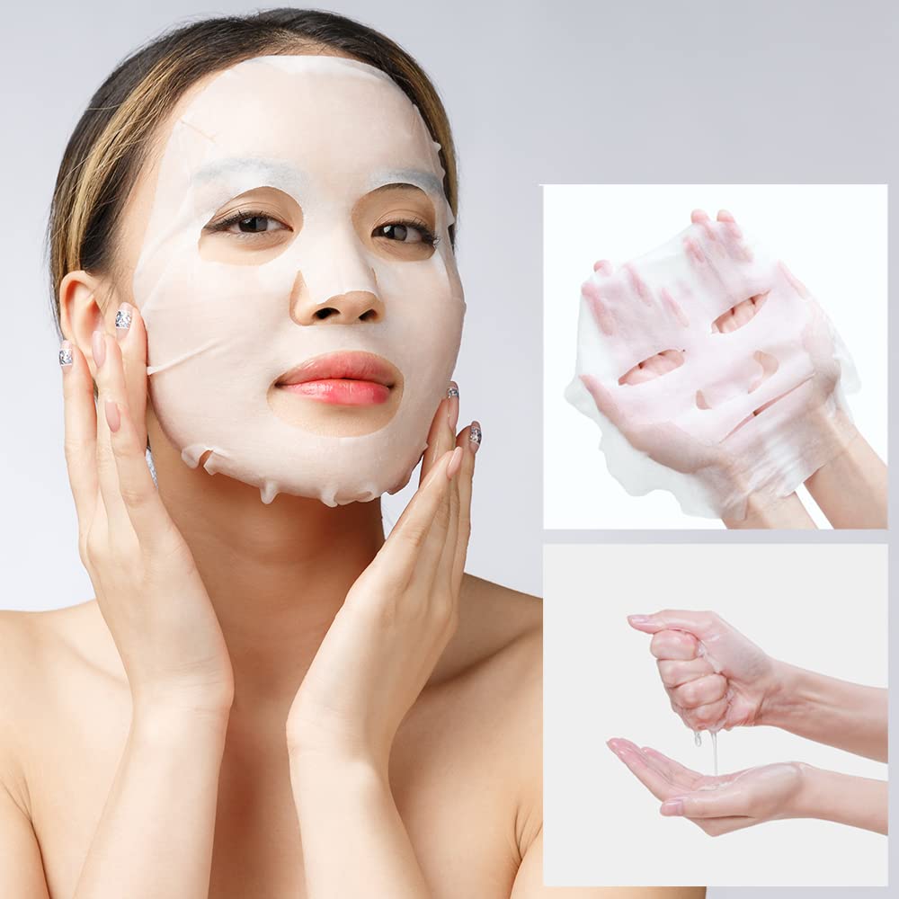 50Combo Korean Face Sheet Mask Gift Pack, Hydrating, Calming, Brightening, Smooting, Rejuvenating, EVE Vegan, Cica, Hyaluron, Retinol, Ceramide, Collagen