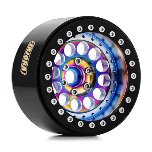 INJORA 224g Super Heavy Brass & Aluminum Deep Dish 2.2" Beadlock Wheel Rim for 1/10 RC Crawler Upgrade(W2257)