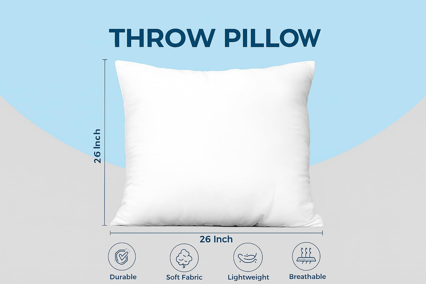 Utopia Bedding Throw Pillows Insert (Pack of 4, White) - 26 x 26 Inches Bed and Couch Pillows - Indoor Decorative Pillow