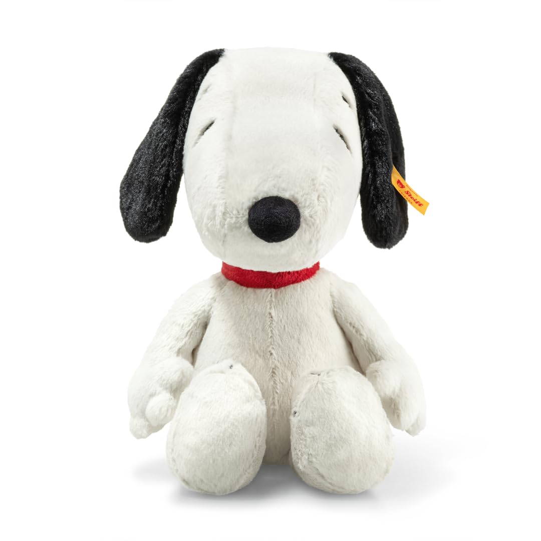 Steiff Snoopy Cuddly Toy, Cute Stuffed Toy, Boys, Girls & Babies from 0 Months, Soft Cuddly Friends, Plush Toy 30 cm, White, 024702