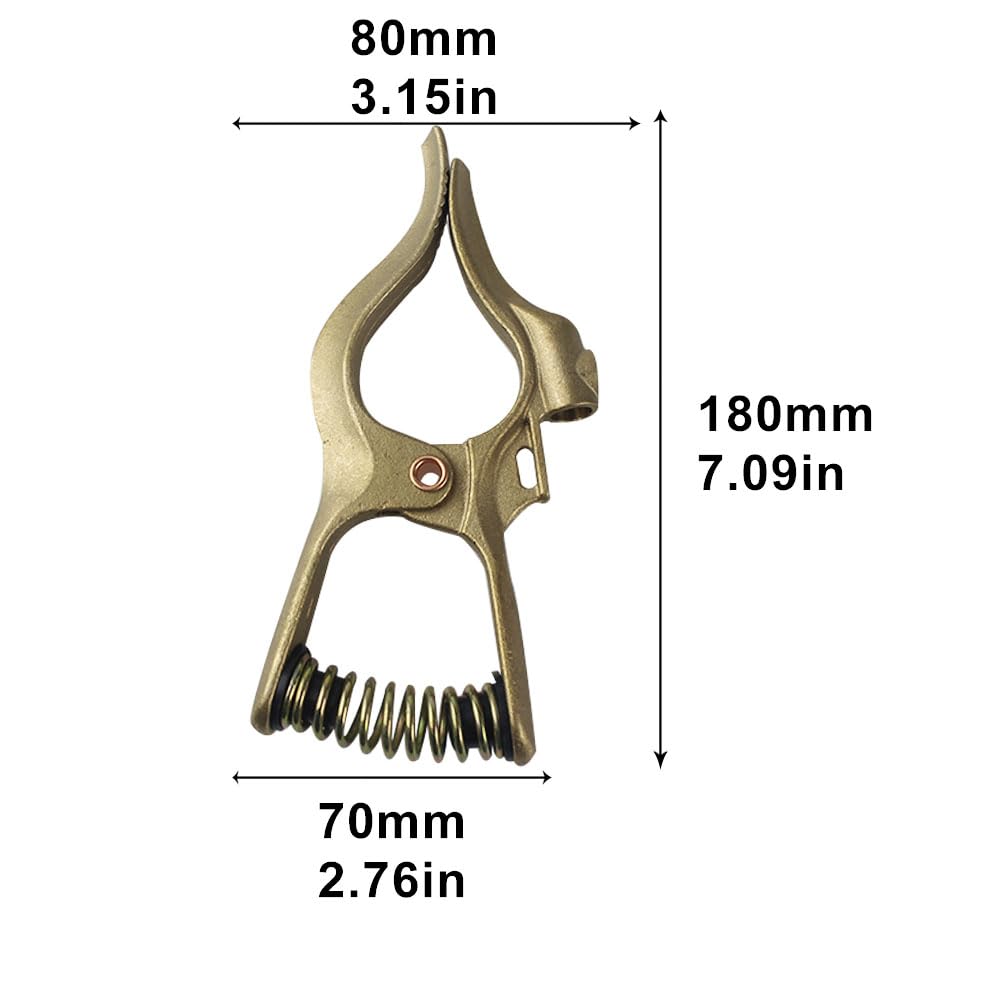 Vaphy 5pcs 300-Amp T-Style Welding Ground Clamp Brass