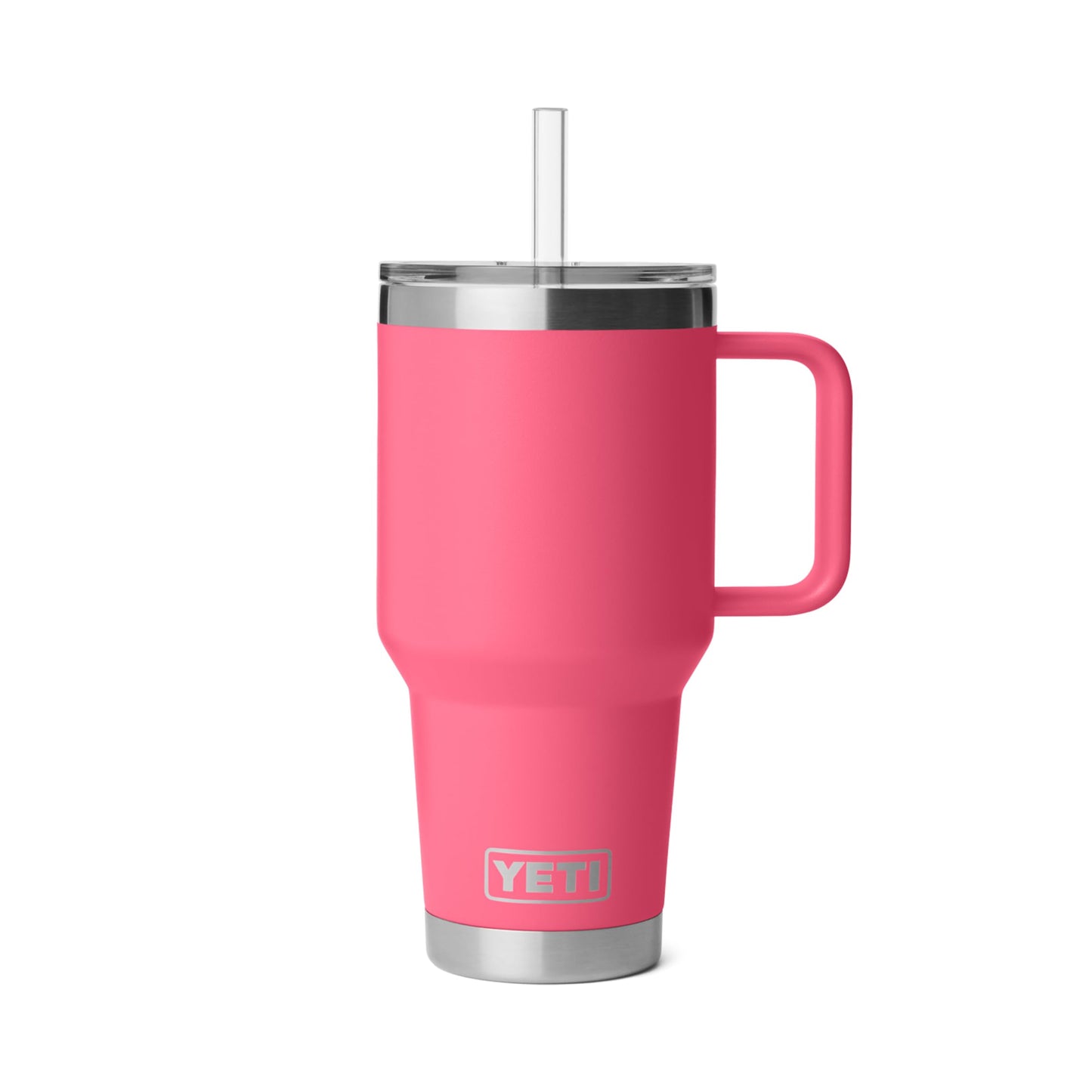 YETI Rambler 35 oz Straw Mug 2.0 - Double-Wall Vacuum Insulation for Cold Beverages – Dishwasher Safe – Cupholder Compatible – Reusable Straw – Comfortable Grip Handle – Travel Mug - Tropical Pink