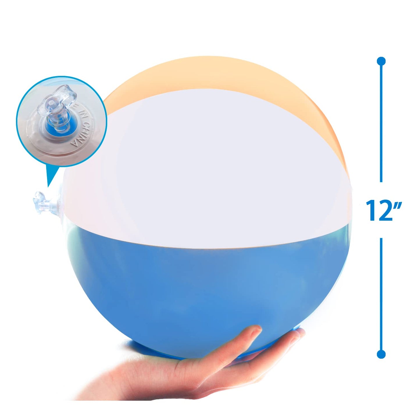 Novelty Place Inflatable Beach Balls - 12 Pack, 12" Diameter, White Panels Alternate with Macaron Colors, Leak-Proof PVC - Summer Beach Pool Party Supplies, Fun Floating Toys for Teenagers, Adults