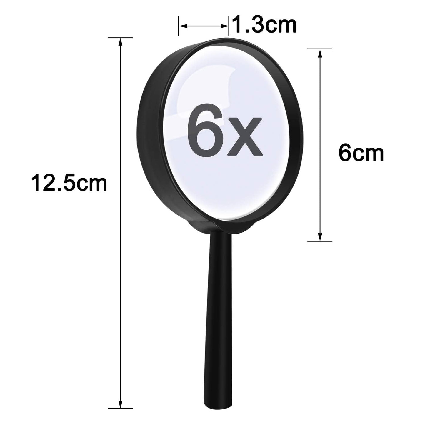 Elcoho 100 Pack Handheld Magnifier Plastic Magnifying Glass for Reading Jewelry Home Office Desk Accessories with Storage Bag