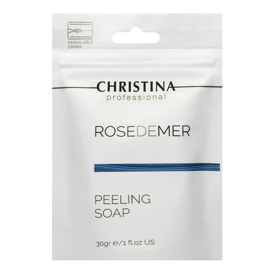 Christina Rose de Mer Peeling Soap - 30g - AHA Exfoliating Face Wash with Coral Powder to Remove Dead Cells & Open Keratin Plugs - For Combination, Dry, Normal, & Oily Skin Types