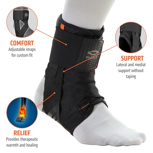 Shock Doctor Adult Ultra Wrap Lace Ankle Support, Small, Black