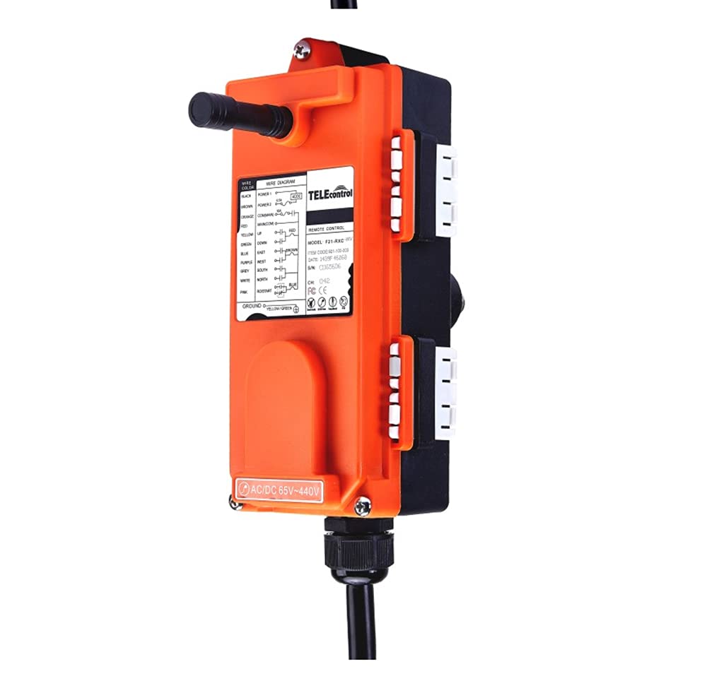 Hoist Crane Wireless Remote Control Double Transmitters Industrial Channel Lift Radio F21-E1 (AC/DC 65V-440V 1 Transmitter + 1 Receiver)