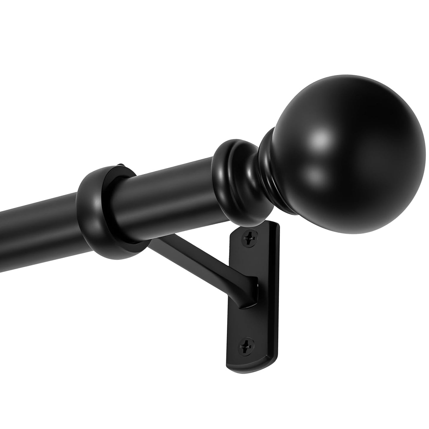 1 Inch Adjustable Heavy Duty Curtain Rod - Extra Long 30-240 Inches for Windows, Room Dividers, Indoor/Outdoor Use - Matte Black, Durable & Stylish Design