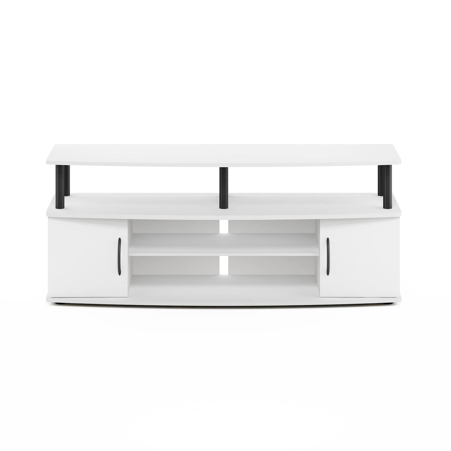 Furinno Jaya Entertainment Center Stand Unit/TV Desk for up to 55 inch, White/Black