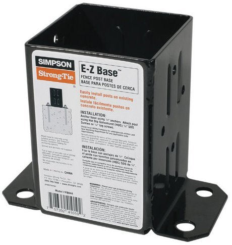 8 Pack Simpson Strong Tie FPBB44 E-Z Base 4x4 Post Base with Black Finish