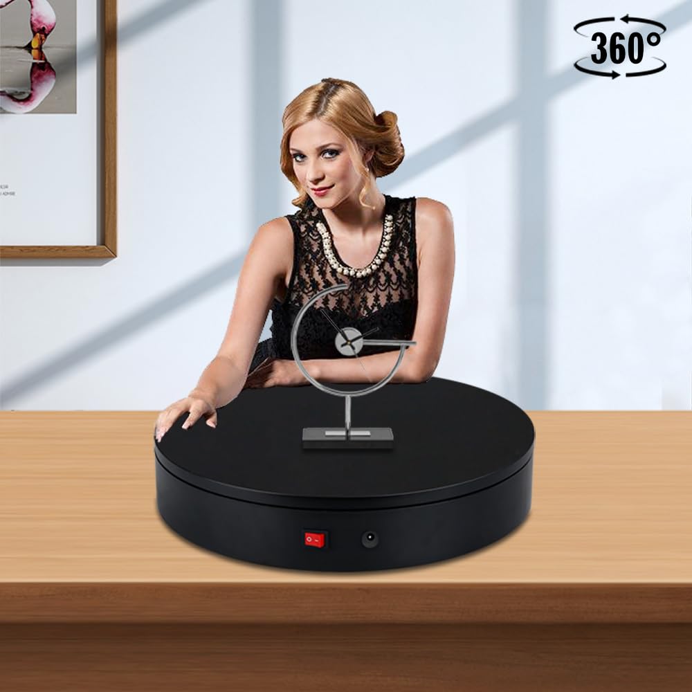 ComXim 360 Degree Motorized Rotating Display Stand for Display,Automatic Electric Turntable with Remote Control 88-200Lbs Load,12.6in, Photography Turntable to Control Angle, Speed and Direction