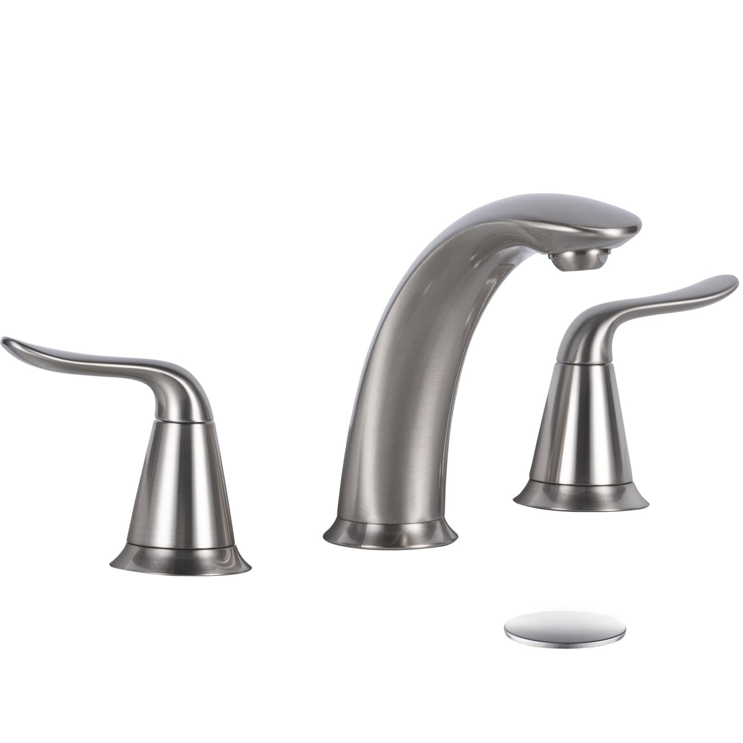 VXV Bathroom Faucet 3 Hole, 8 Inch Widespread Bathroom Sink Faucet for Lavatory Vanity with Pop-up Drain Brushed Nickel