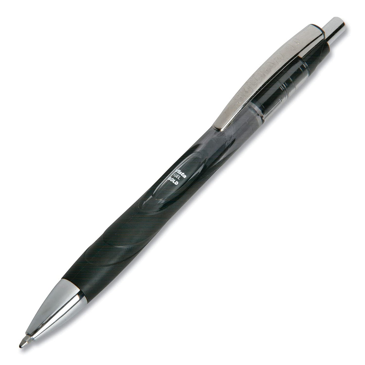 AbilityOne - 7520016849424 - VISTA Gel Ink Pen - 1.0mm - Bold Point - Black Ink - 12 units