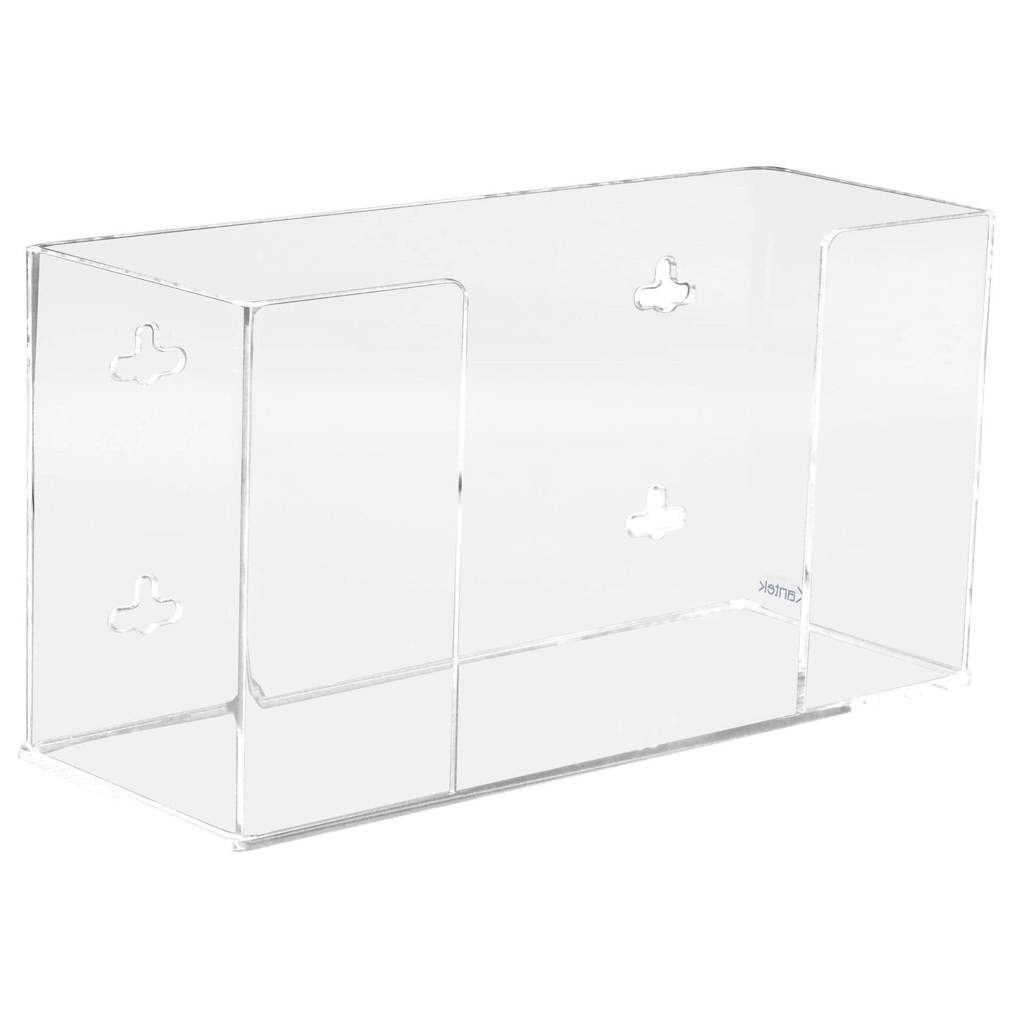 Kantek Wall Mounted Acrylic Glove Box Holder Dispenser, 3 Box Capacity, Easy Box Swap, for Use in Food Service, Healthcare, Hospitals, Restaurants, 10.3" x 3.8" x 16", Clear