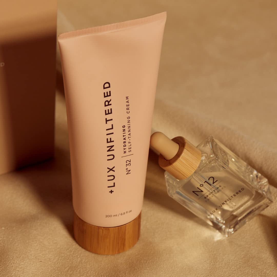 + Lux Unfiltered Golden Hour Set with N°32 Gradual Hydrating Self Tanner in Santal and N°12 Bronzing Self Tanning Face Drops