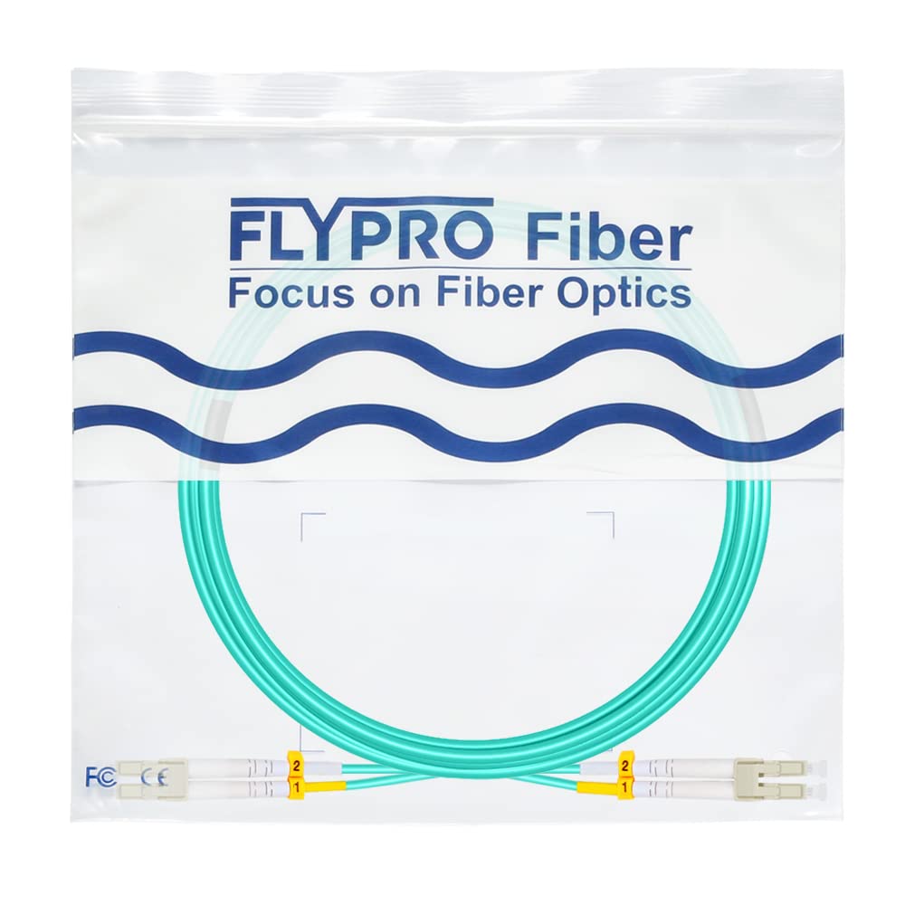FLYPROFiber- LC to LC Fiber Patch Cable OM3 100M/328ft, Length Options: 0.2m-200m, 10GB/40GB Multimode Duplex 50/125um Fiber Optic Cable Cord LSZH-100Meter(328ft)