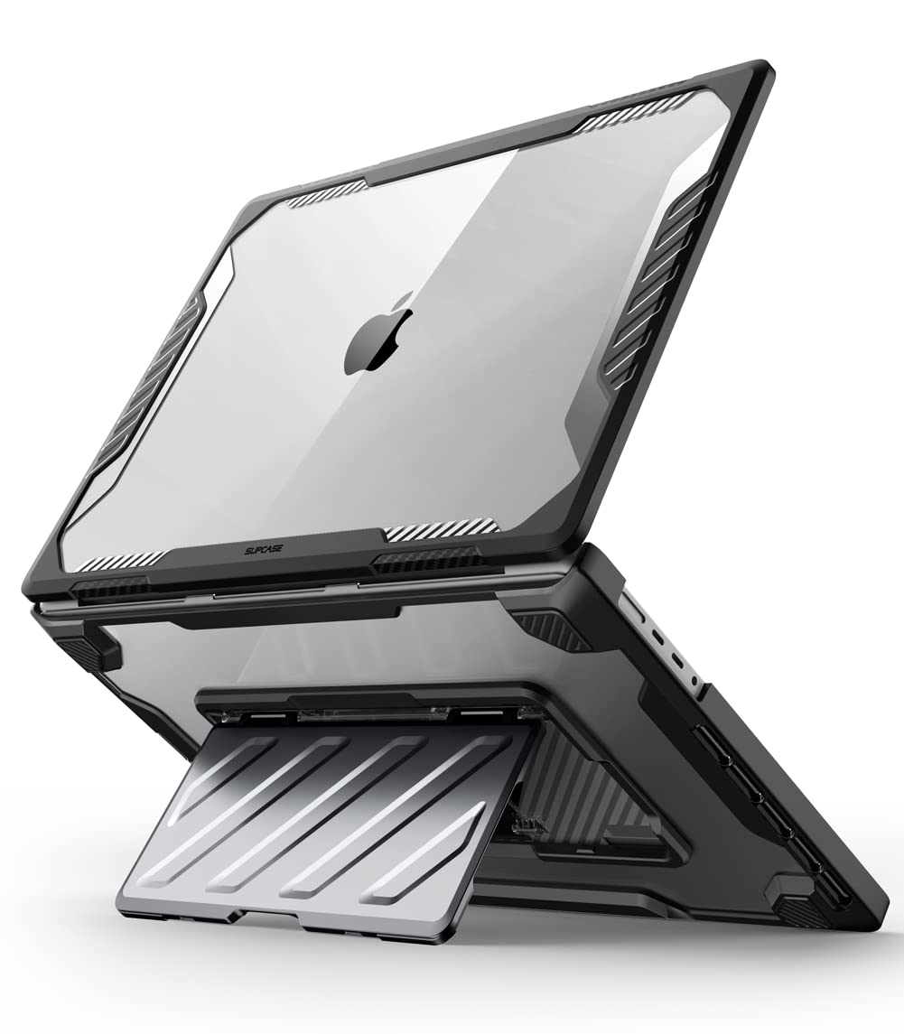 SUPCASE for MacBook Pro 16 Inch Case with Stand 2024-2021 (Unicorn Beetle Pro), M4/M3/M2/M1 Pro/Max A3403 A3186 A2991 A2780 A2485 Heavy Duty Hard Shell Protective Cover for MacBook Pro 16", Black