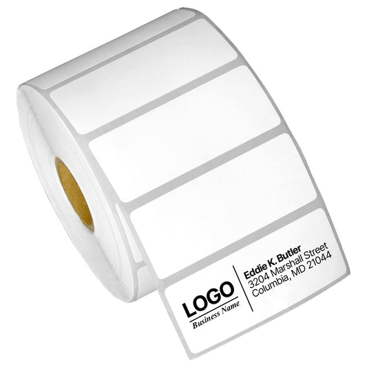 2.5" x 1" Direct Thermal Label - Compatible with Rollo Label Printer & Zebra Desktop Printers – 1” Core, Multipurpose UPC Barcode Shipping Sticker, Adhesive & Perforated - 4 Rolls, 1380/Roll